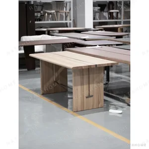 Ash Plank Table with Steel Stretcher, Desk or Dining in natural oak — in a room setting