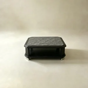 Ink Mountain Black Wood Coffee Table in black — front view