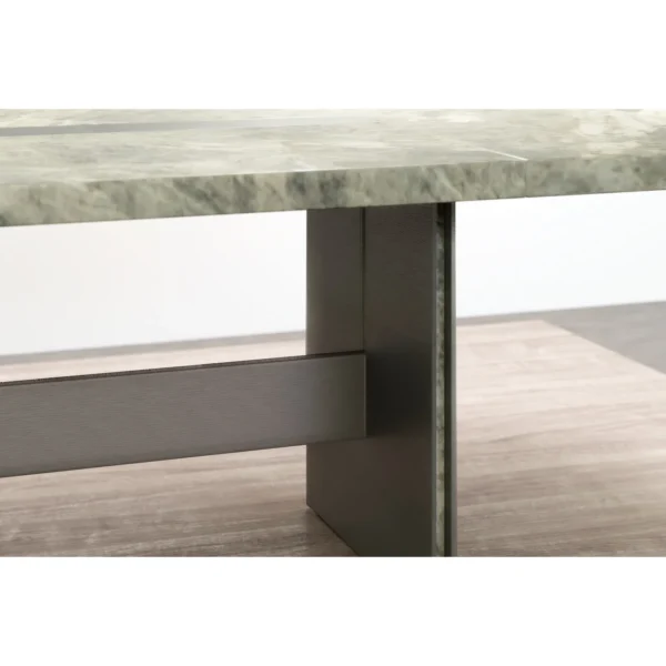 Grand Natural Stone Dining Table for Twenty in slate — in a room setting