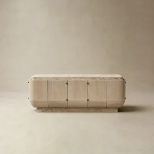 Travertine Oak Sideboard in solid oak — front view