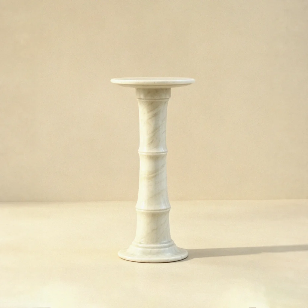 Xubaisheng Cloud Sequence Stone Pedestal Table in ivory — front view