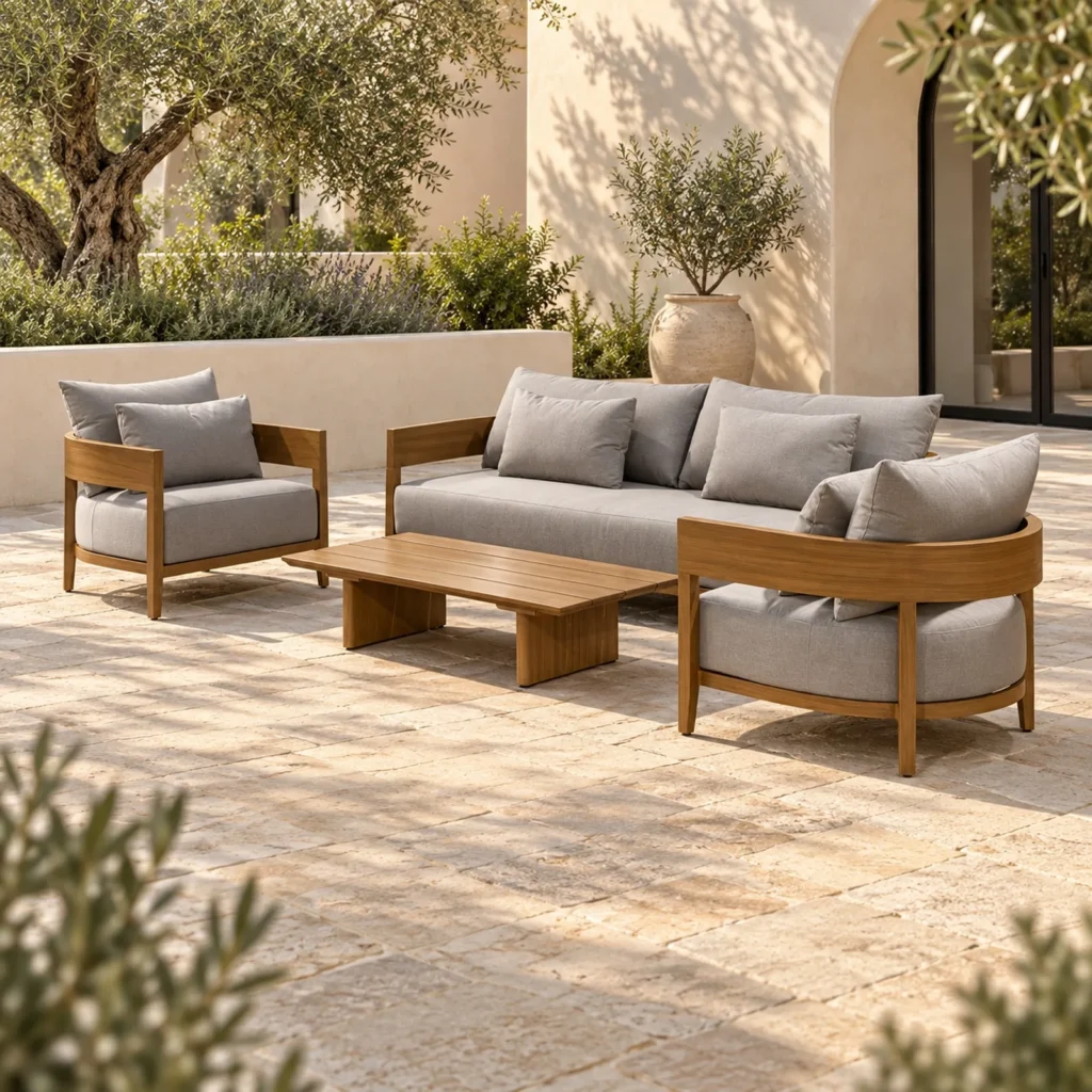 Balmain Aluminum Outdoor Sofa in aluminium — front view