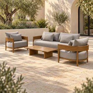 Balmain Aluminum Outdoor Sofa in aluminium — front view