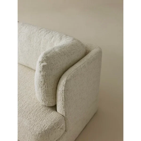Banna Modular Sofa in Oatmeal Wool Bouclé with Ottoman — in a room setting