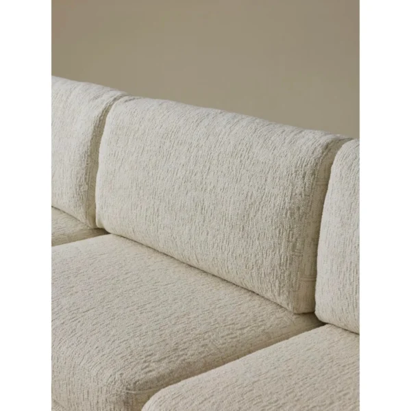 Banna Modular Sofa in Oatmeal Wool Bouclé with Ottoman — in a room setting