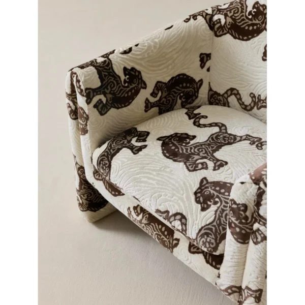Bennett Lounge Chair in Cut-Velvet Tiger Jacquard — in a room setting