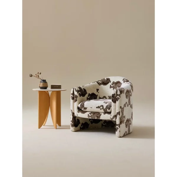 Bennett Lounge Chair in Cut-Velvet Tiger Jacquard — in a room setting