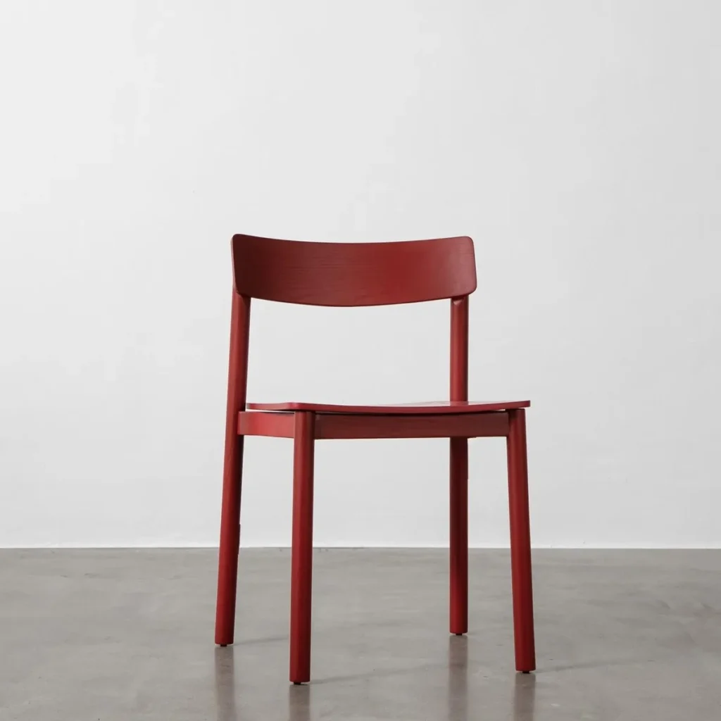 Betty Red Ash Dining Chair in red — front view