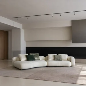 Bezier Irregular Sofa in teddy — front view