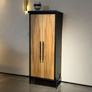Bicolor Tall Cabinet in solid wood — front view