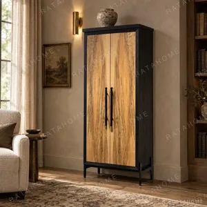 Two-Tone Tall Cabinet in black — in a room setting