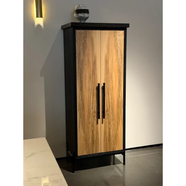Two-Tone Tall Cabinet in black — in a room setting