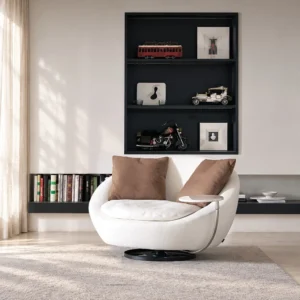 Bird Nest Chair in marble — front view