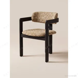 Black Solid Wood Armchair in Textured Weave — in a room setting