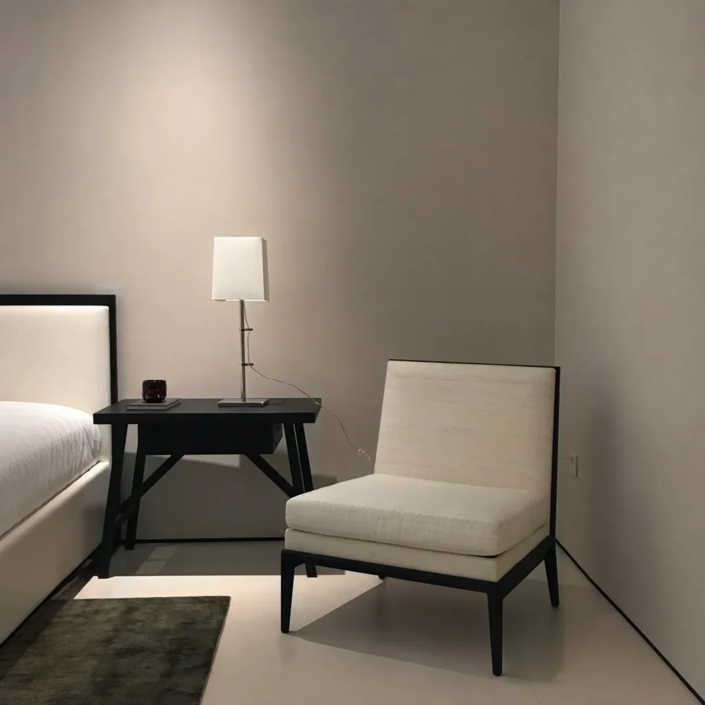 Black Wood Frame Oriental Lounge Chair in solid wood — front view