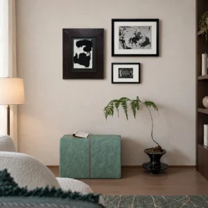 Monochrome Wall Art Set of 3 for a Blank Wall in black — front view