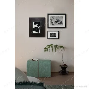 Monochrome Wall Art Set of 3 for a Blank Wall in black — in a room setting
