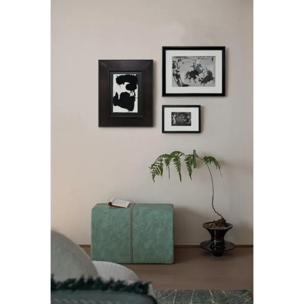 Monochrome Wall Art Set of 3 for a Blank Wall in black — in a room setting