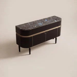 Blue Jade Stone Entryway Cabinet in natural stone — front view