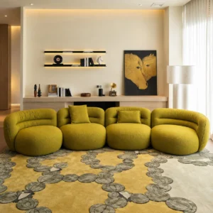 Bobo Ball Sherpa Sofa in velvet — front view