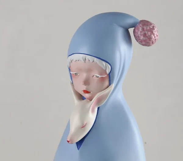 Bubble Gum Artist Figurine in Blue Cape, Gift Boxed — in a room setting
