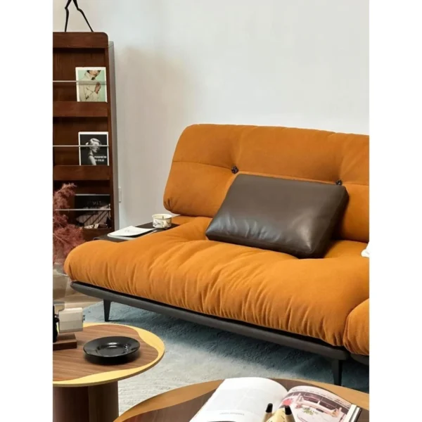 Buer Island Double-Sided Sofa in Mustard Fabric, 300 cm — in a room setting