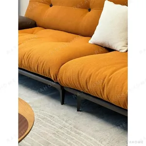 Buer Island Double-Sided Sofa in Mustard Fabric, 300 cm — in a room setting