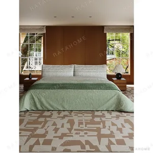 Buwan Cloud-Curve Chenille Bed in slate — in a room setting