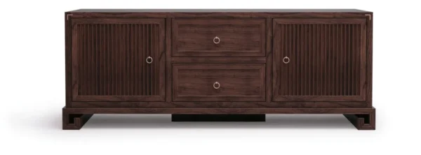 Walnut Sideboard with Fluted Doors and Centre Drawers in walnut — in a room setting