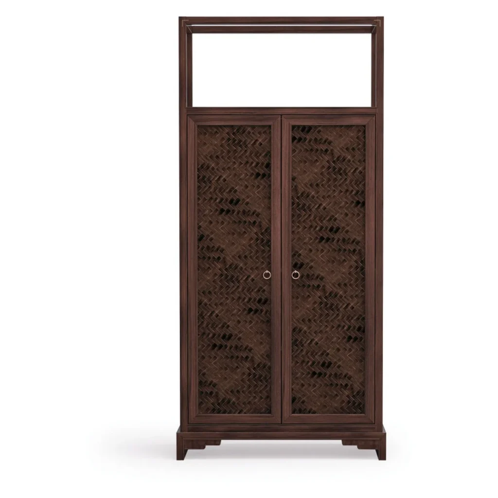 Modern Chinese Walnut Tall Cabinet in walnut — front view