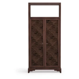 Modern Chinese Walnut Tall Cabinet in walnut — front view