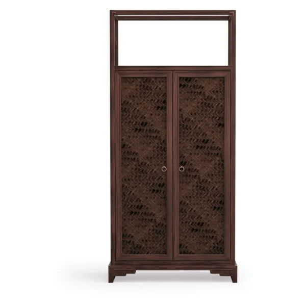 Modern Chinese Walnut Tall Cabinet in walnut — in a room setting