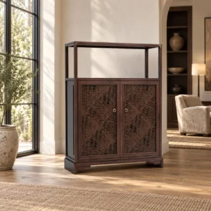 Modern Chinese Walnut Cabinet in walnut — in a room setting