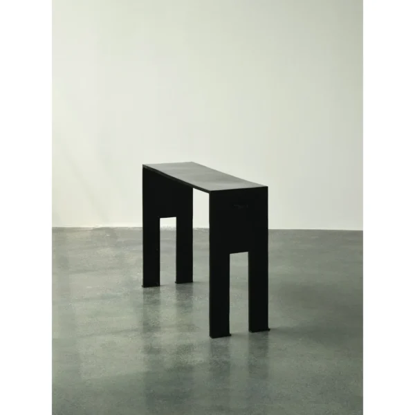 Cast Brass Console Table in Black Patina — in a room setting