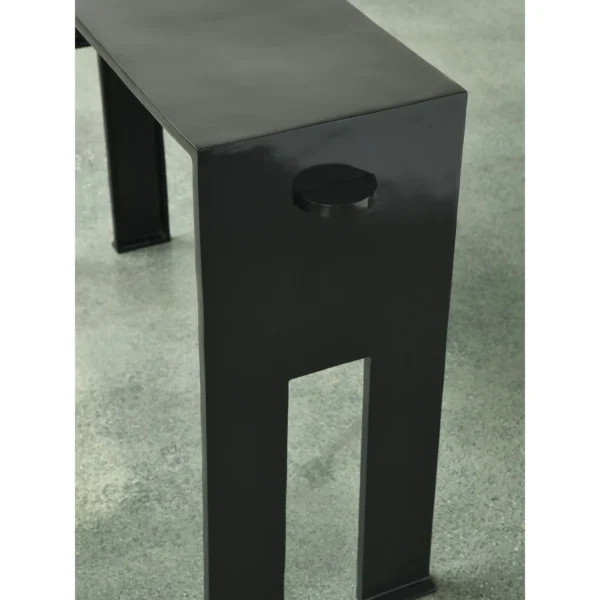Cast Brass Console Table in Black Patina — in a room setting