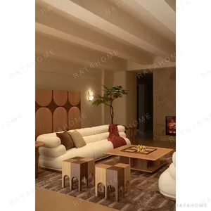 Castle Stool in White Oak and Walnut with Arched Cut-Outs — in a room setting