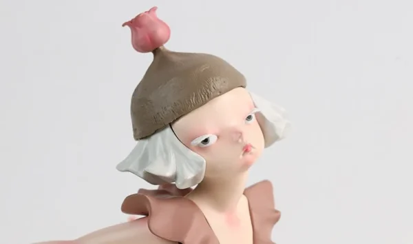 Cat Boss Artist Figurine, Gift Boxed in ivory — in a room setting