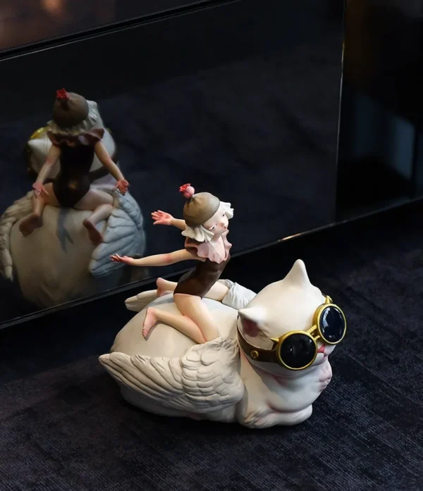 Cat Boss Artist Figurine, Gift Boxed in ivory — in a room setting