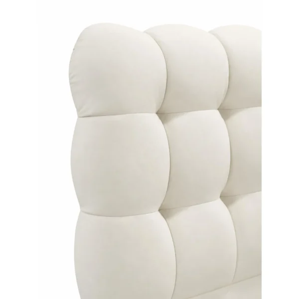 Bubble Headboard Bed in Scratch-Resistant Leather — in a room setting