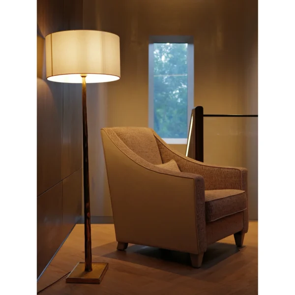 Catherine Handmade Armchair in Beige Italian Textured Fabric — in a room setting