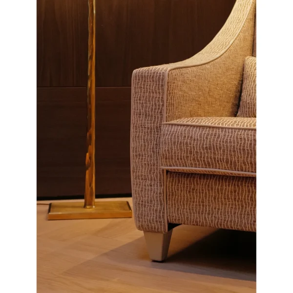 Catherine Handmade Armchair in Beige Italian Textured Fabric — in a room setting