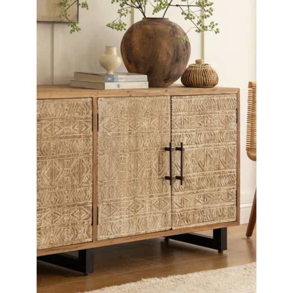 Reclaimed Teak Sideboard in sand — in a room setting