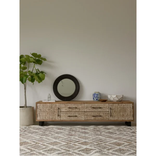 Reclaimed Teak Sideboard in sand — in a room setting