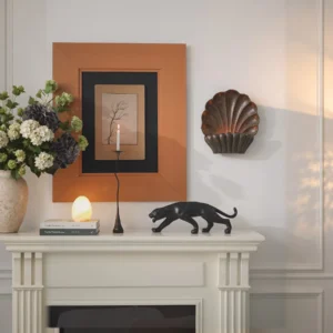 Prowling Cheetah Sculpture in Matte Black or Silver — front view