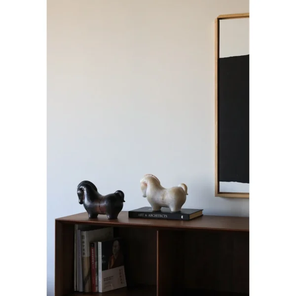 Little Fortune Horse Ornaments in ivory — in a room setting
