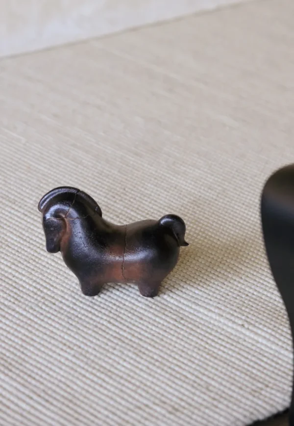Little Fortune Horse Ornaments in ivory — in a room setting