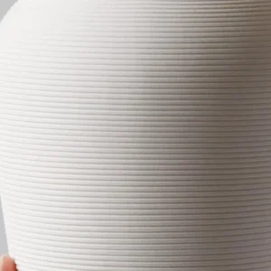 Bisque White Brushed Mini Ceramic Bud Vases, Medium or Small in ivory — in a room setting