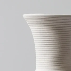Bisque White Brushed Mini Ceramic Bud Vases, Medium or Small in ivory — in a room setting