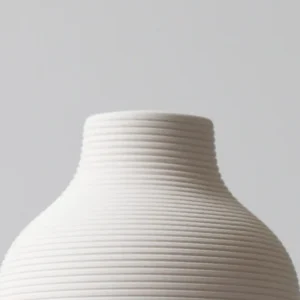 Bisque White Brushed Mini Ceramic Bud Vases, Medium or Small in ivory — in a room setting