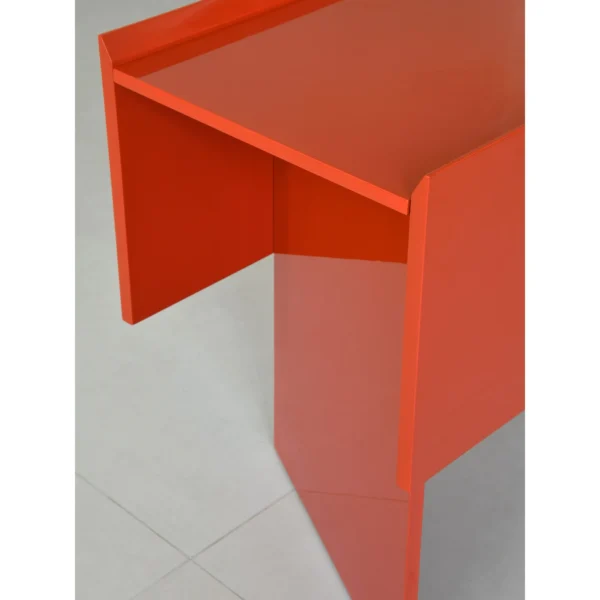 Chinese Red Lacquer Minimalist Sideboard in red — in a room setting